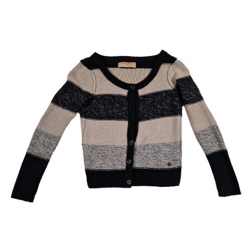 Strickjacke, "Tom Tailor", beige-grau-schwarz